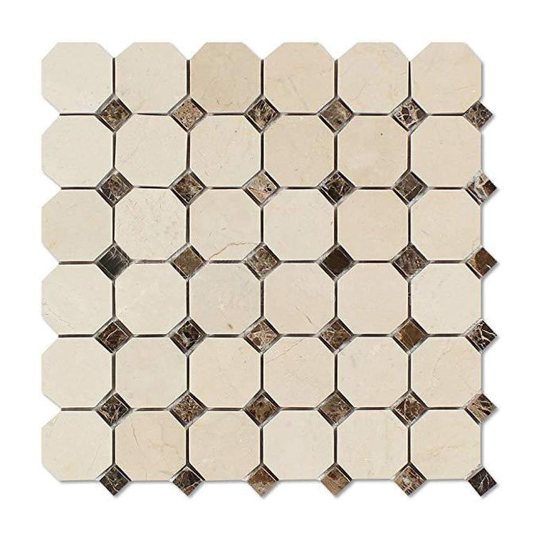 Stone & Tile Shoppe, Inc. Marble Octagon and Dot Mosaic Wall & Floor